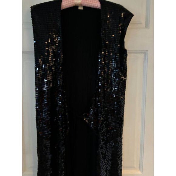 Michael Kors Sequin Wrap Dress Small Black - Picture 16 of 16